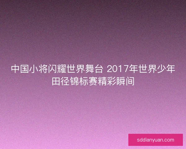 中国小将闪耀世界舞台 2017年世界少年田径锦标赛精彩瞬间 中国小将闪耀世界舞台 2017年世界少年田径锦标赛精彩瞬间