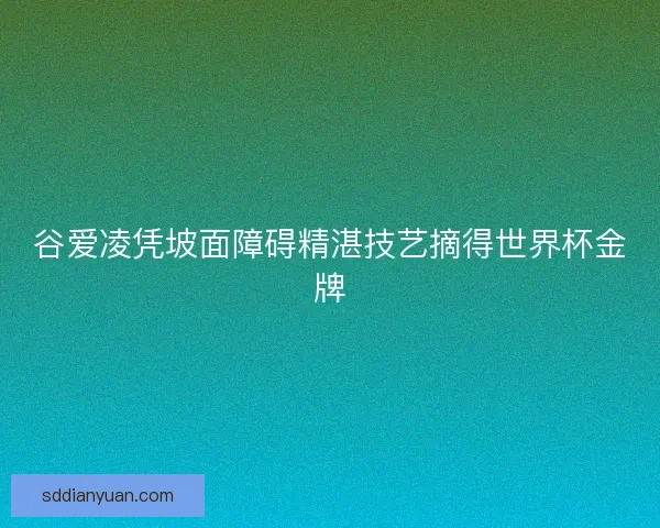谷爱凌凭坡面障碍精湛技艺摘得世界杯金牌